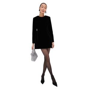 Tuckernuck Haley Velvet Long Sleeve Formal Cocktail Mini Dress